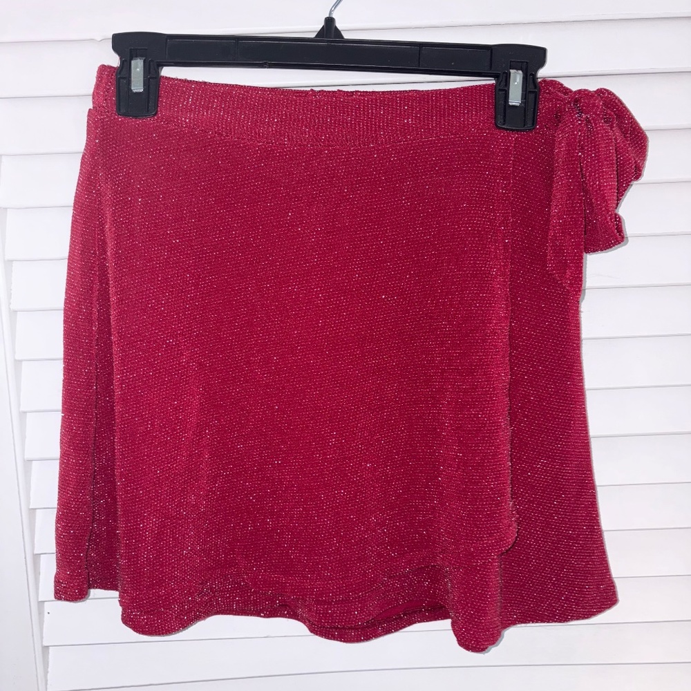 Red sparkly skirt